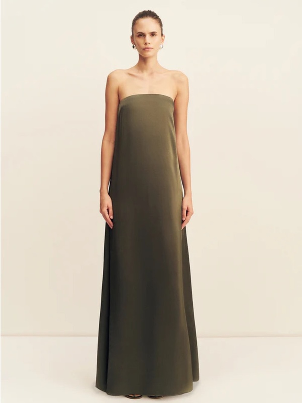 Shona Joy Forest Green La Lune Strapless Column Maxi Dress